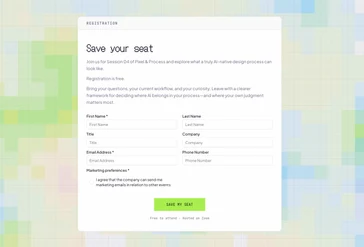 An Arrived registration form